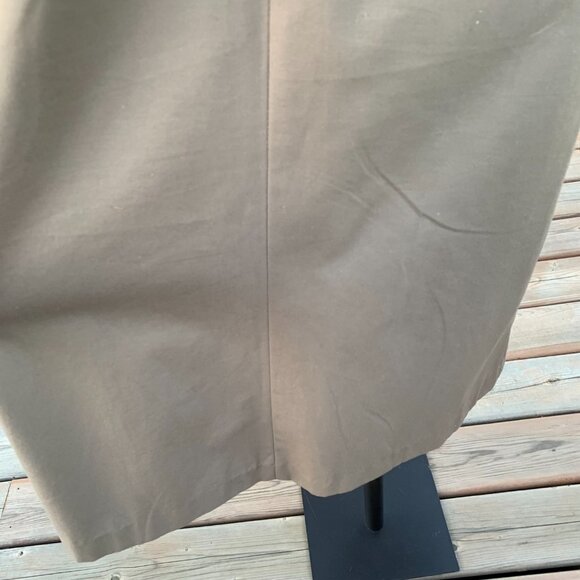 Vintage 80s 90s Khaki Long Beltless Classic Trench Coat Overcoat Raincoat - Picture 8 of 16